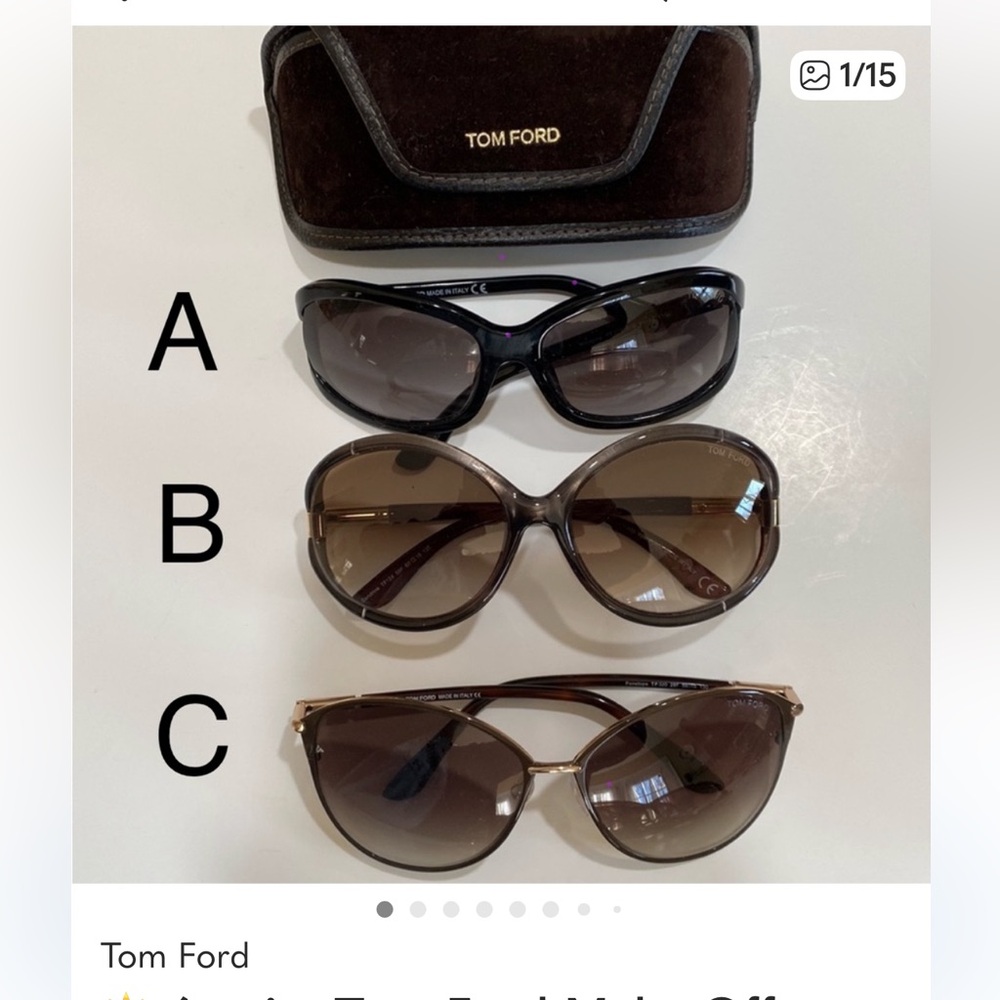 ☀️ 6 pairs Tom Ford Make Offer Pair/Lot Sunglasses, Case LOT brown black Sunnies